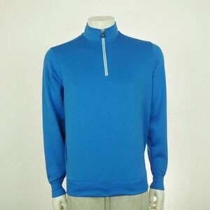 Fairway & Greene F&G Tech Pullover Golf Sweater Mens Small Blue 1/4-Zip Mock